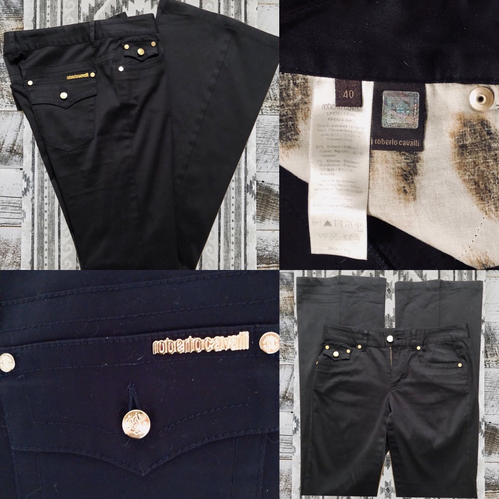 Roberto Cavalli Black Straight Leg Pants - Picture 8 of 8